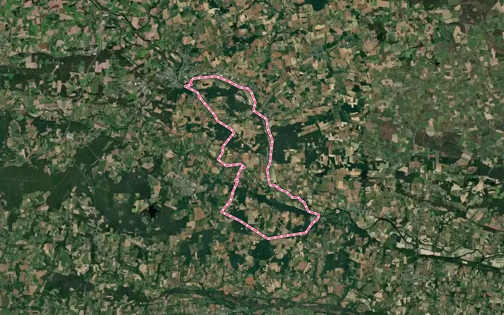 Vue satellite de Saint-Congard avec ses contours administratifs