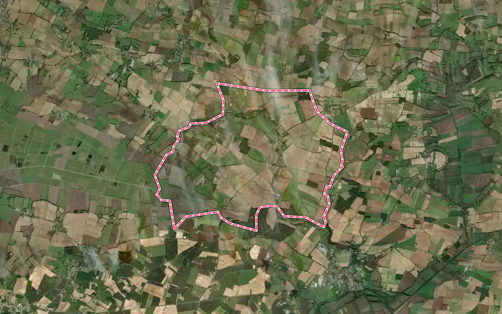 Vue satellite de Saint-Crépin avec ses contours administratifs