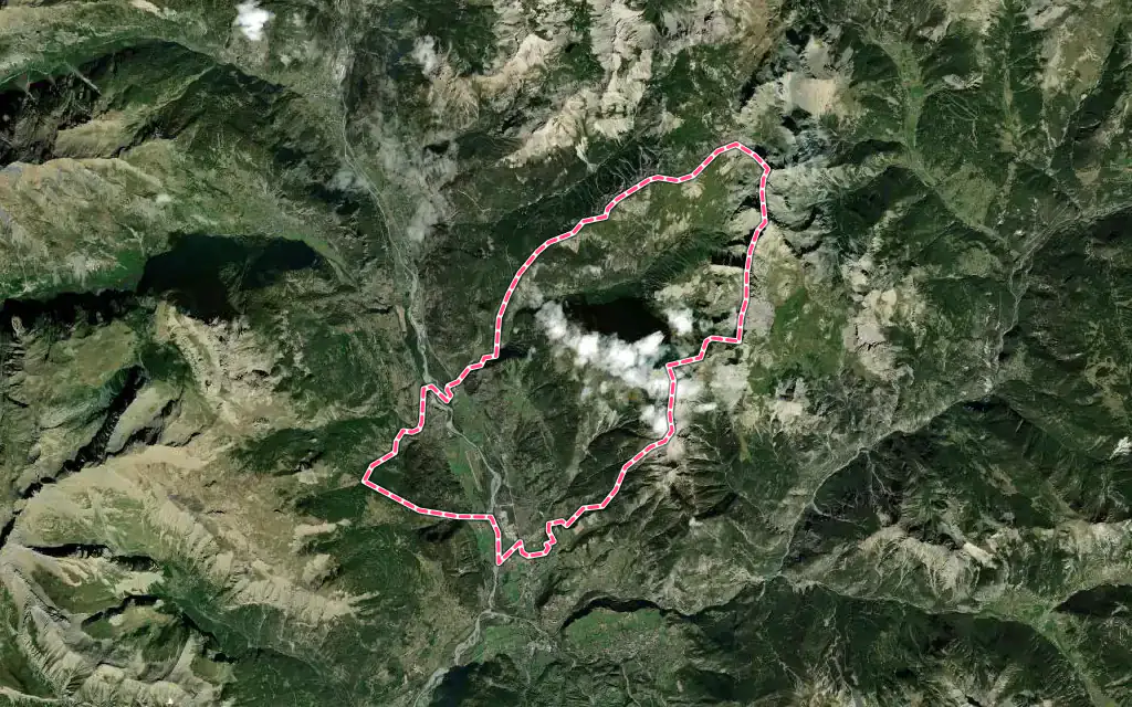 Vue satellite de Saint-Crépin avec ses contours administratifs