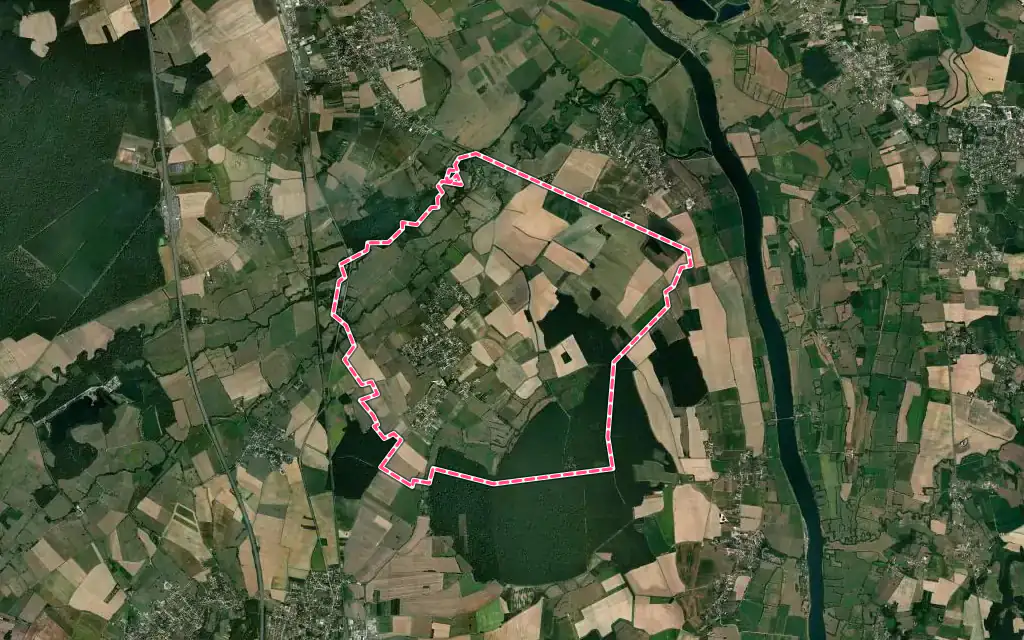 Vue satellite de Saint-Cyr avec ses contours administratifs