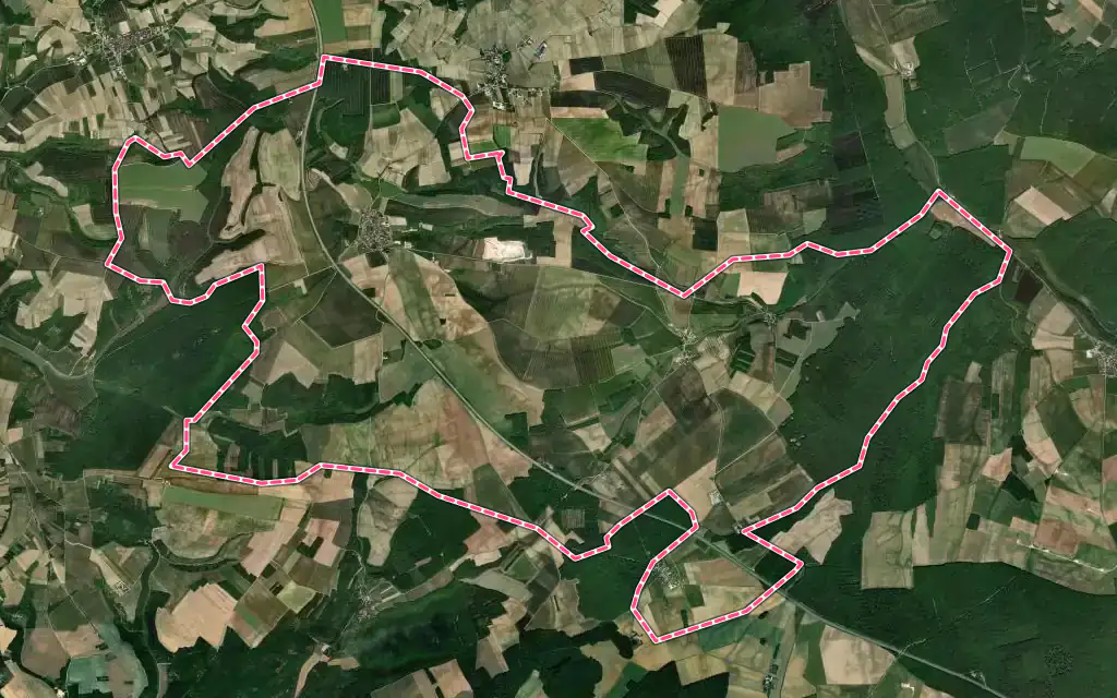 Vue satellite de Saint-Cyr-les-Colons avec ses contours administratifs