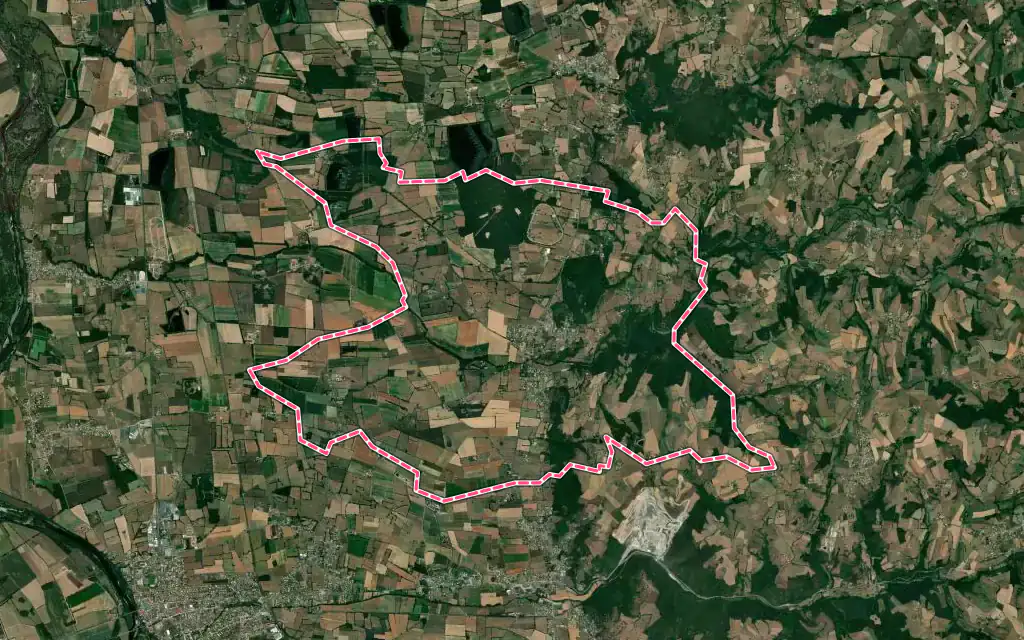 Vue satellite de Saint-Cyr-les-Vignes avec ses contours administratifs