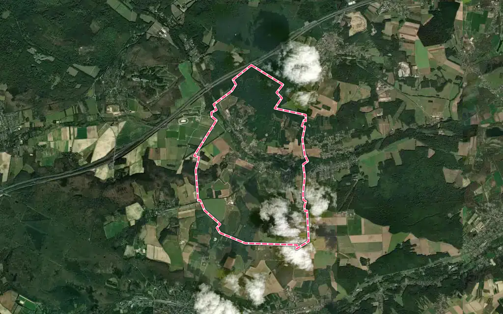 Vue satellite de Saint-Cyr-sous-Dourdan avec ses contours administratifs