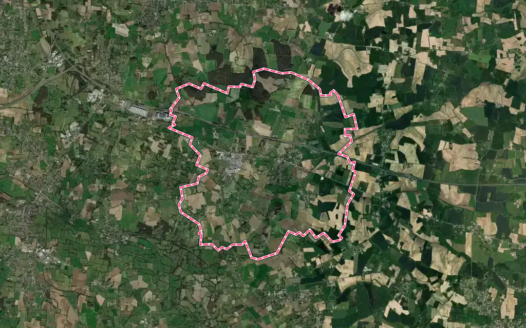 Vue satellite de Saint-Cyr-sur-Menthon avec ses contours administratifs