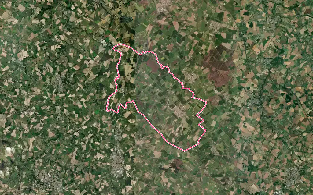Vue satellite de Saint-Denis-la-Chevasse avec ses contours administratifs