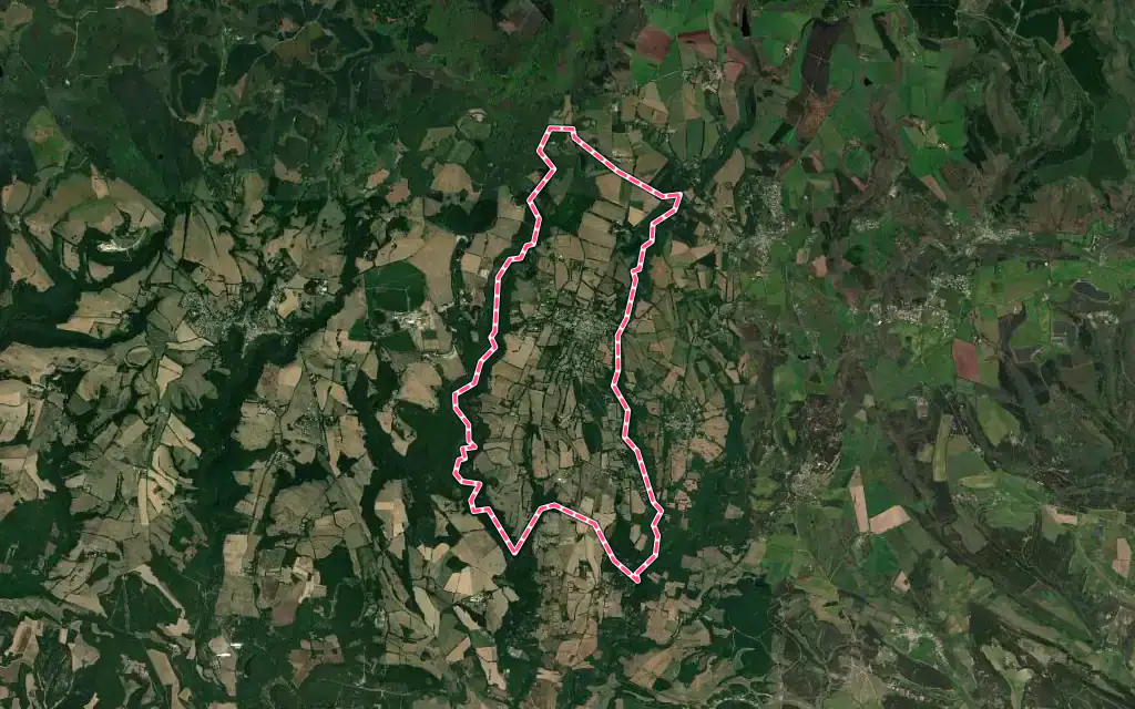 Vue satellite de Saint-Denis avec ses contours administratifs