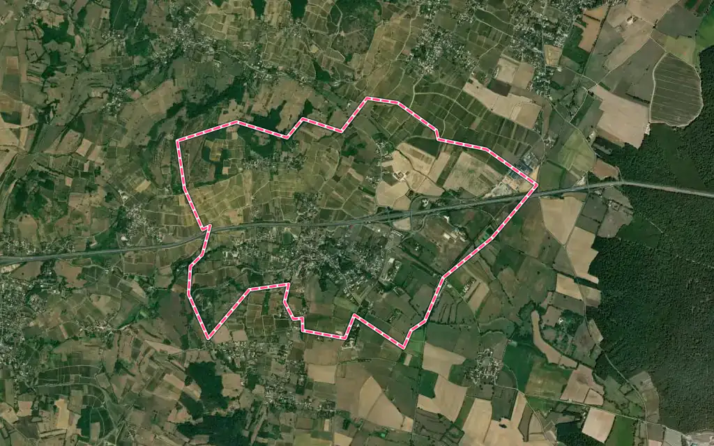 Vue satellite de Saint-Désert avec ses contours administratifs