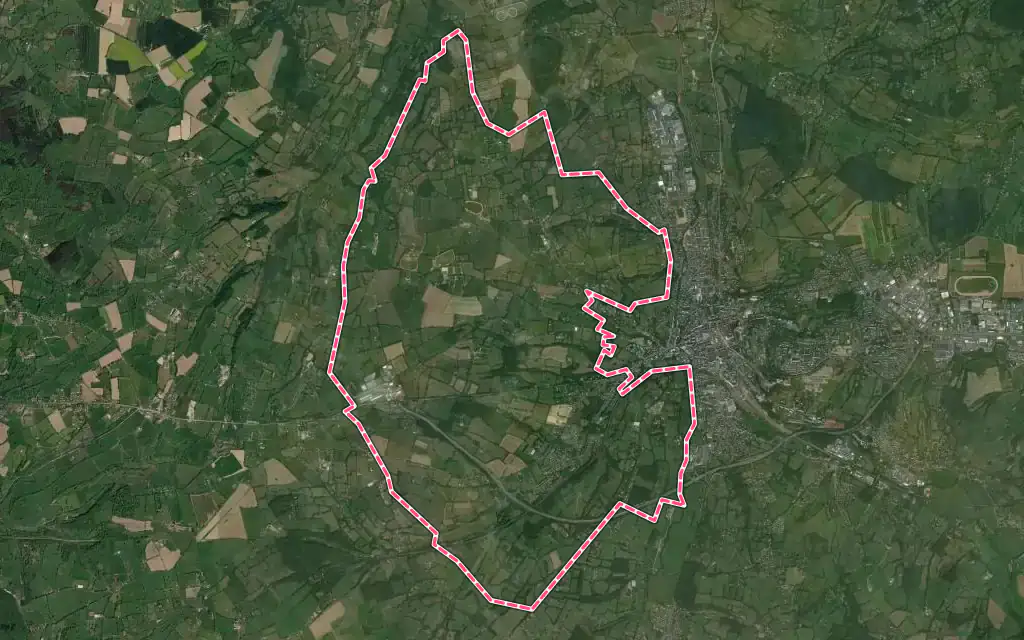 Vue satellite de Saint-Désir avec ses contours administratifs