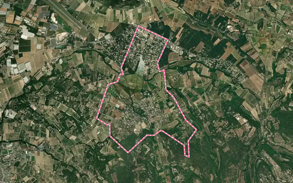 Vue satellite de Saint-Didier avec ses contours administratifs