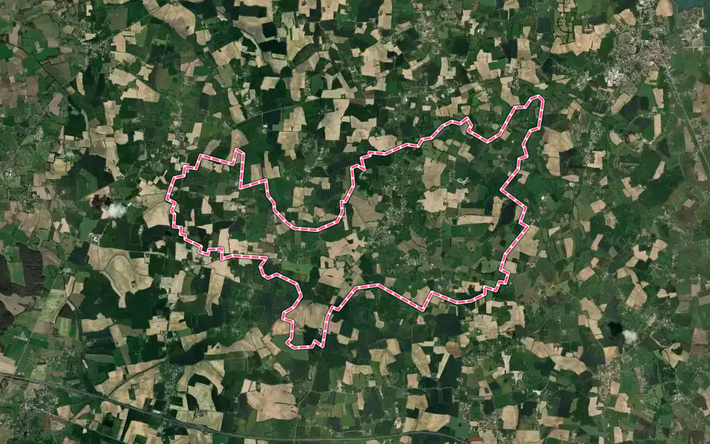 Vue satellite de Saint-Didier-d'Aussiat avec ses contours administratifs