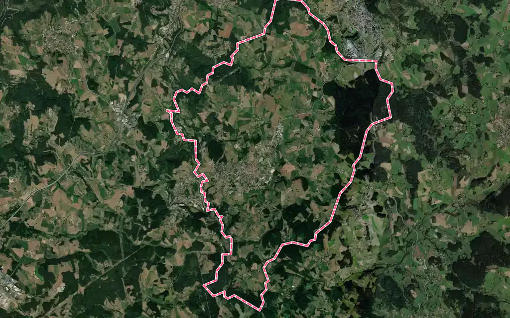 Vue satellite de Saint-Didier-en-Velay avec ses contours administratifs