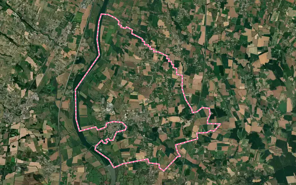 Vue satellite de Saint-Didier-sur-Chalaronne avec ses contours administratifs