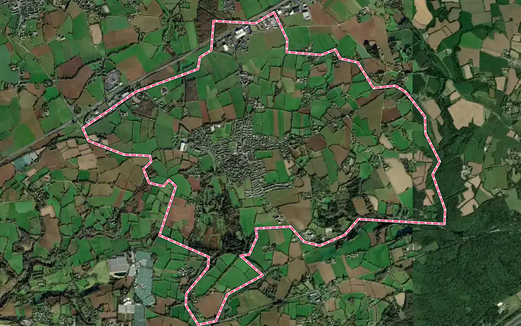 Vue satellite de Saint-Divy avec ses contours administratifs