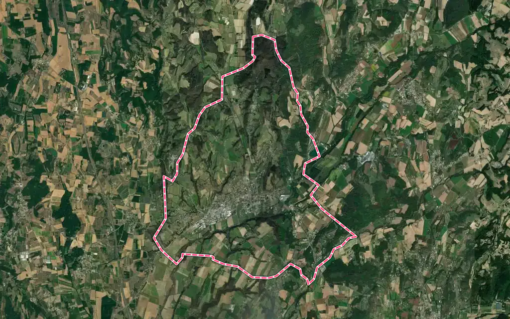 Vue satellite de Saint-Donat-sur-l'Herbasse avec ses contours administratifs