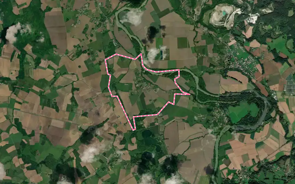 Vue satellite de Saint-Dos avec ses contours administratifs