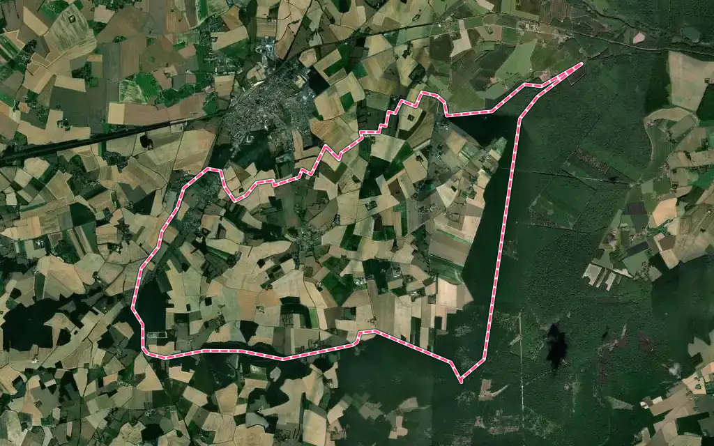 Vue satellite de Saint-Éliph avec ses contours administratifs