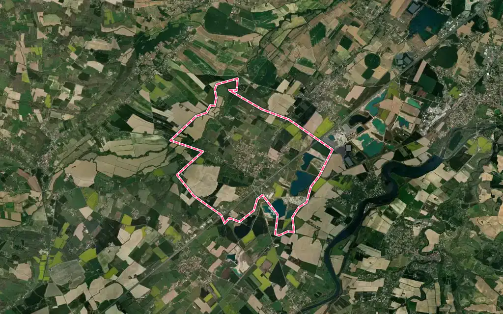 Vue satellite de Saint-Élix-le-Château avec ses contours administratifs
