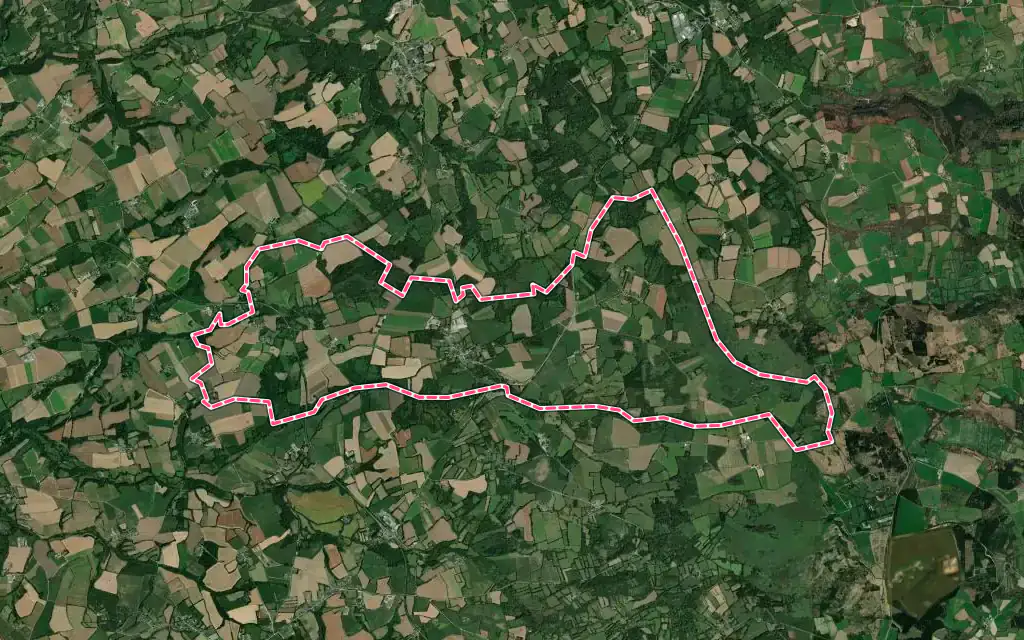 Vue satellite de Saint-Eloy avec ses contours administratifs