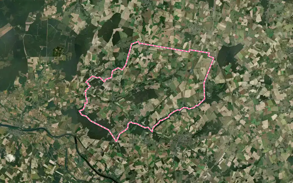 Vue satellite de Saint-Épain avec ses contours administratifs