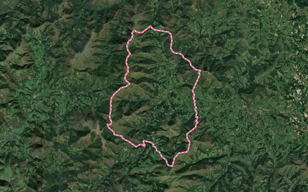 Vue satellite de Saint-Étienne-de-Baïgorry avec ses contours administratifs