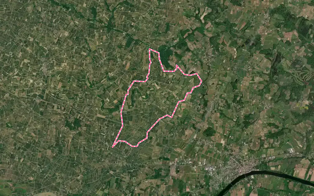 Vue satellite de Saint-Étienne-de-Lisse avec ses contours administratifs