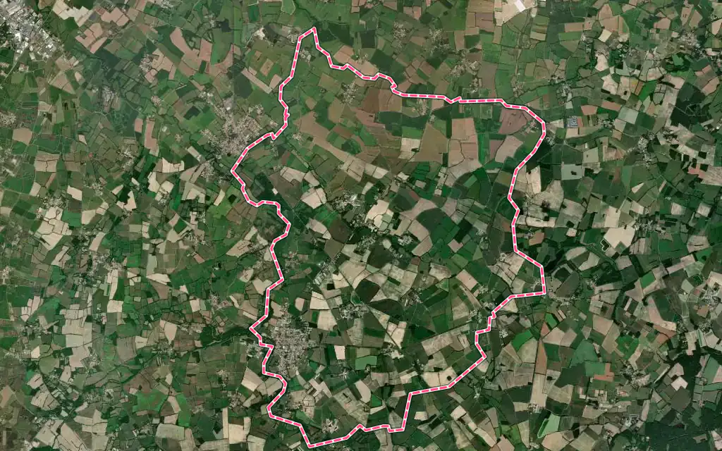 Vue satellite de Saint-Étienne-de-Mer-Morte avec ses contours administratifs
