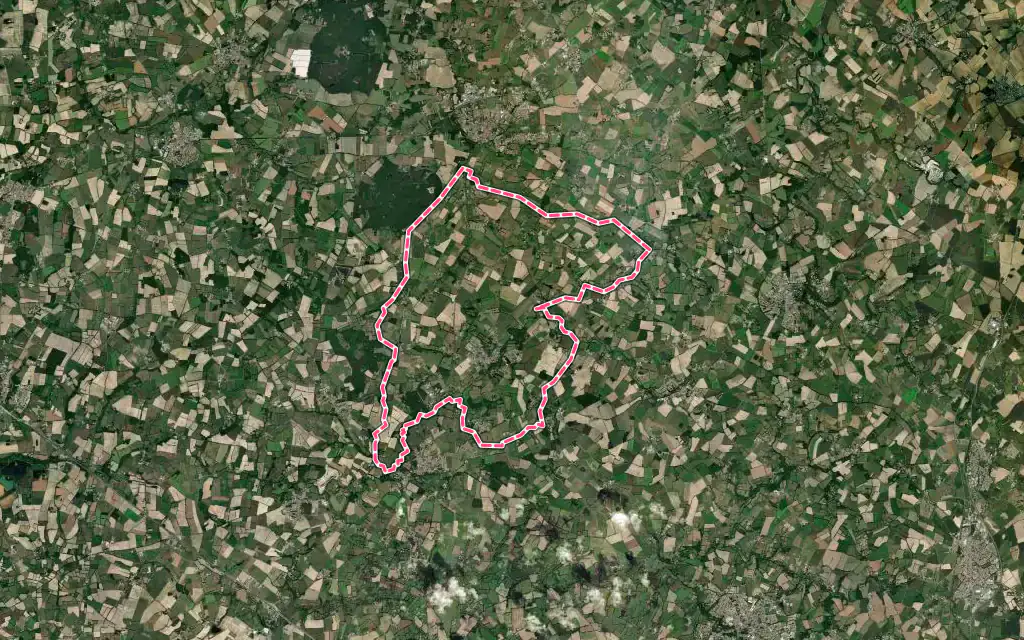 Vue satellite de Saint-Étienne-du-Bois avec ses contours administratifs
