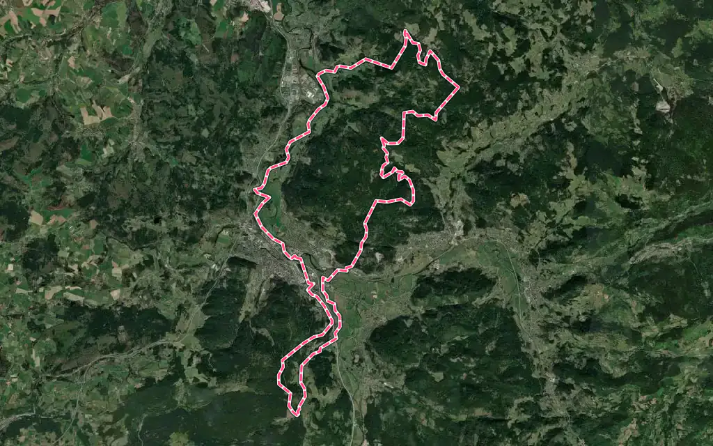 Vue satellite de Saint-Étienne-lès-Remiremont avec ses contours administratifs