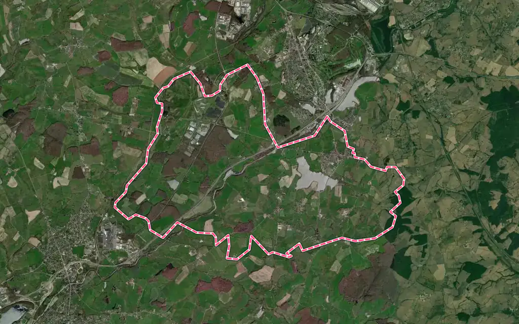 Vue satellite de Saint-Eusèbe avec ses contours administratifs