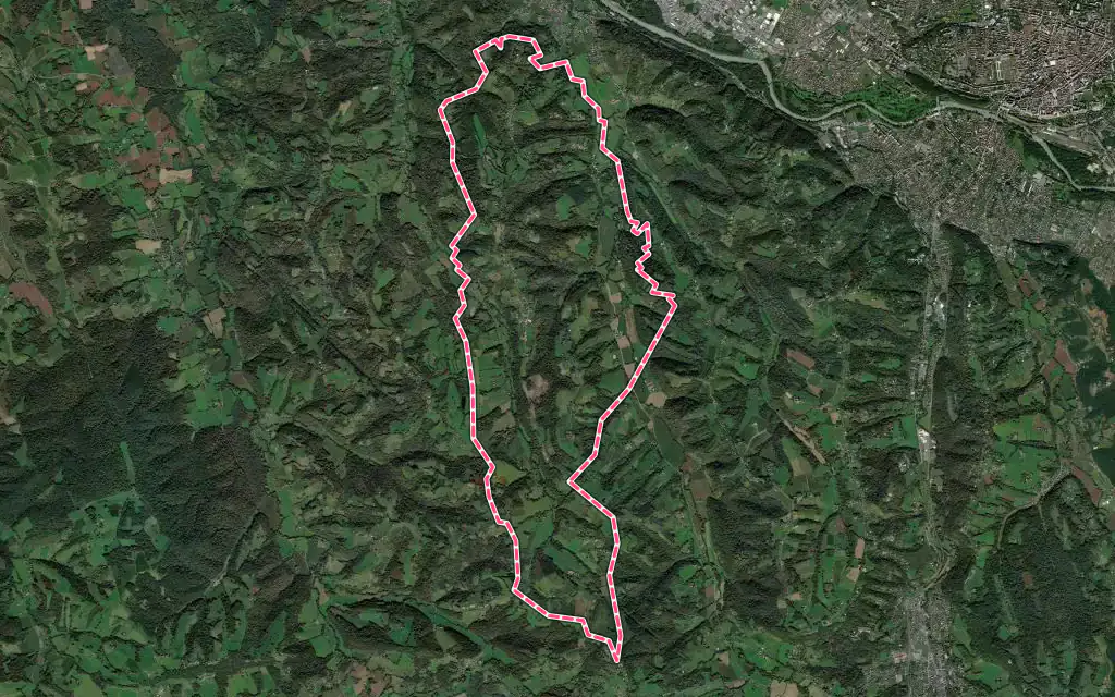 Vue satellite de Saint-Faust avec ses contours administratifs