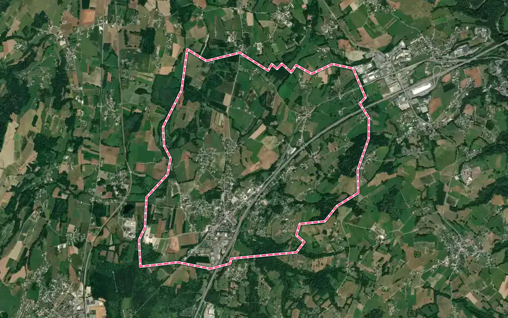 Vue satellite de Saint-Félix avec ses contours administratifs