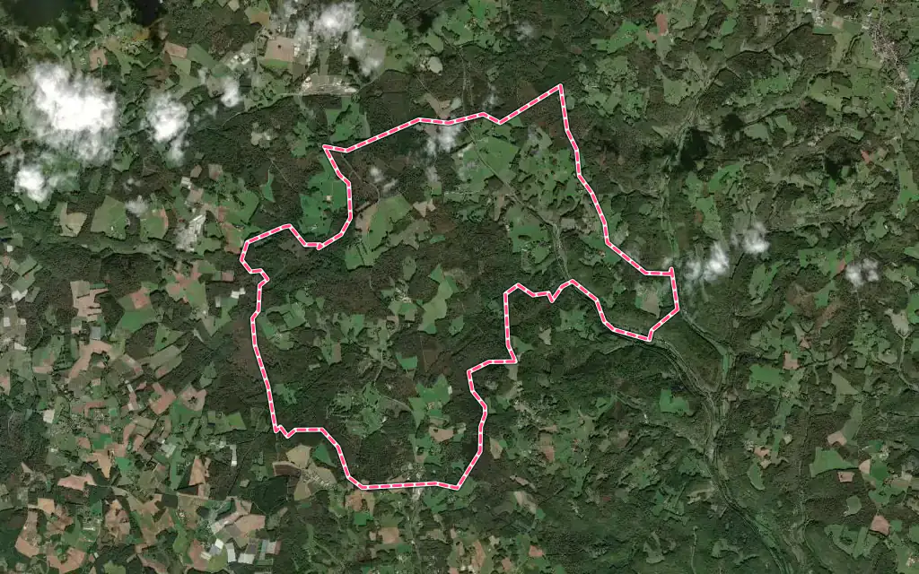 Vue satellite de Saint-Félix-de-Reillac-et-Mortemart avec ses contours administratifs