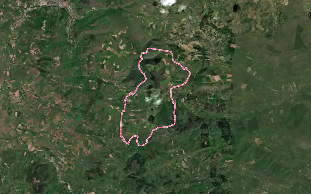 Vue satellite de Saint-Félix-de-Sorgues avec ses contours administratifs