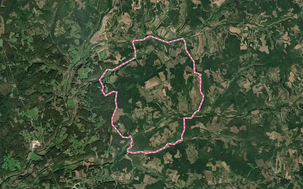 Vue satellite de Saint-Félix-de-Villadeix avec ses contours administratifs