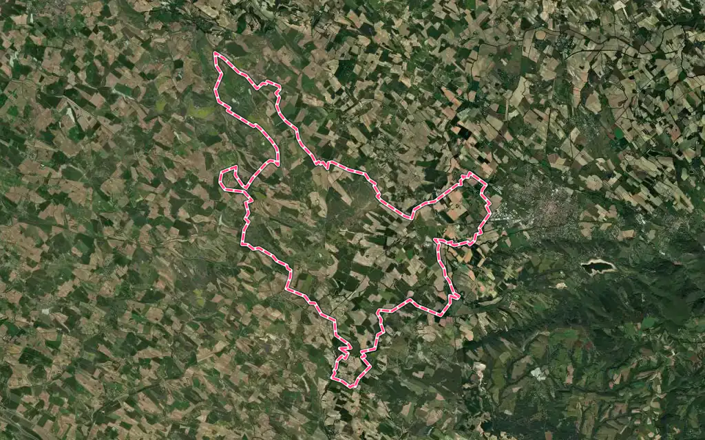 Vue satellite de Saint-Félix-Lauragais avec ses contours administratifs