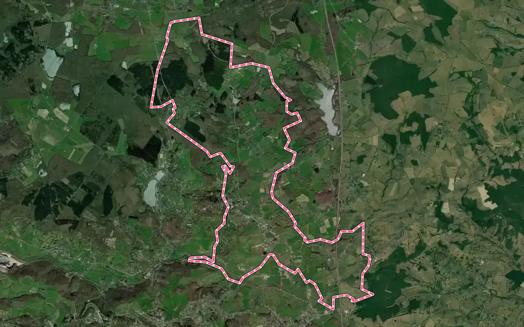 Vue satellite de Saint-Firmin avec ses contours administratifs