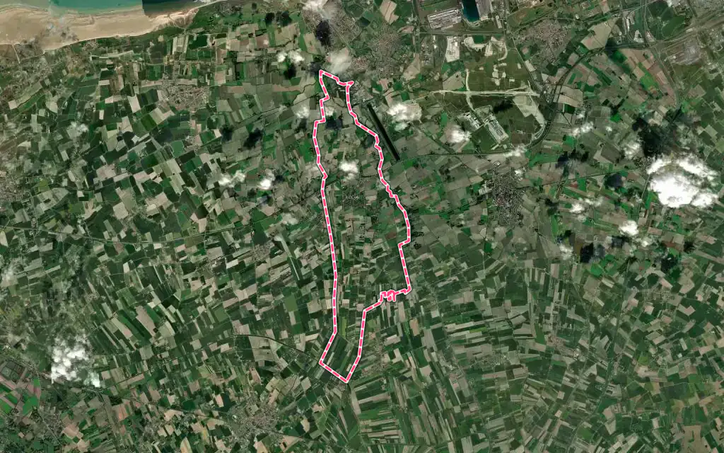 Vue satellite de Saint-Folquin avec ses contours administratifs