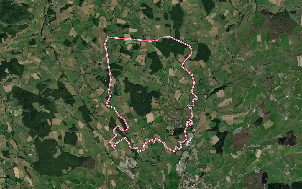 Vue satellite de Saint-Forgeot avec ses contours administratifs
