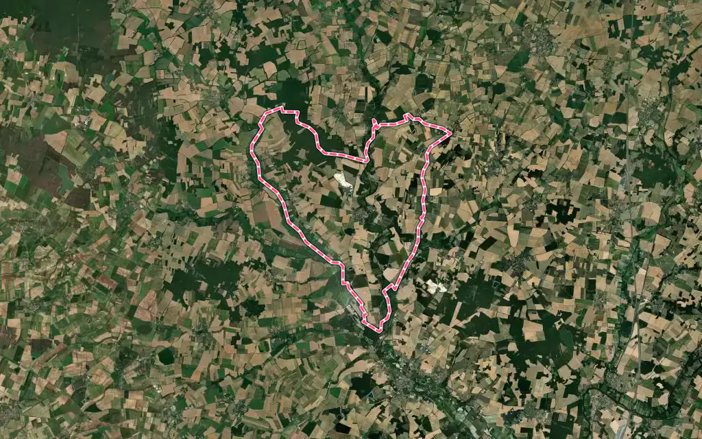 Vue satellite de Saint-Fraigne avec ses contours administratifs