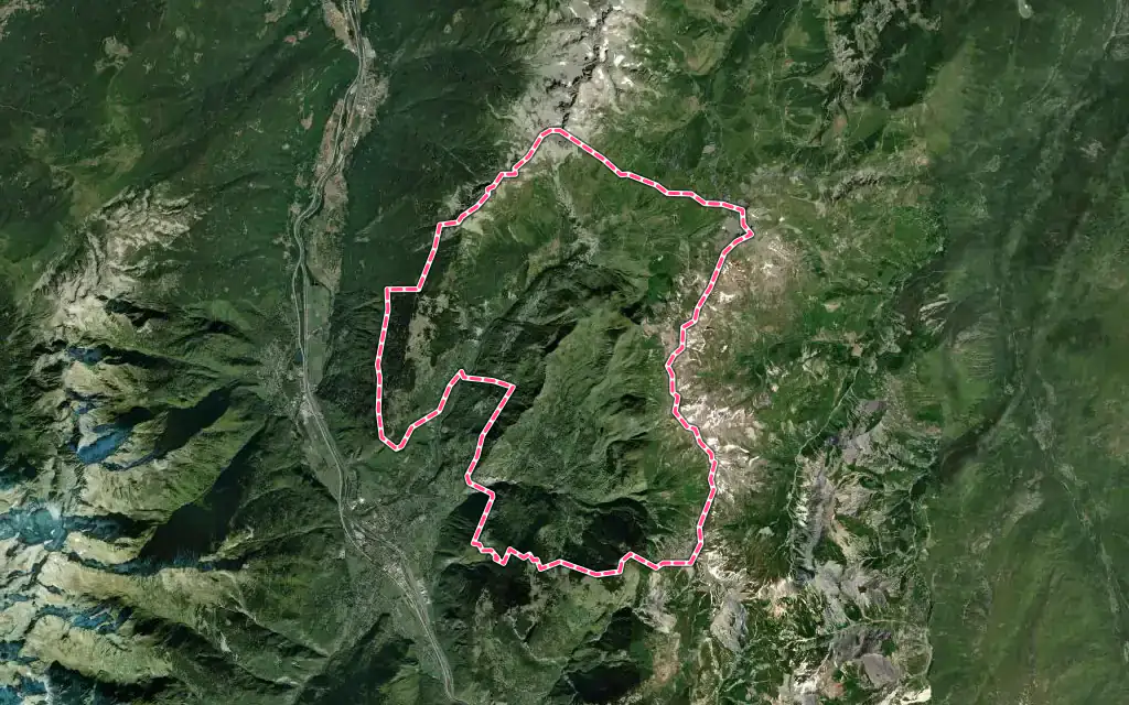 Vue satellite de Saint François Longchamp avec ses contours administratifs