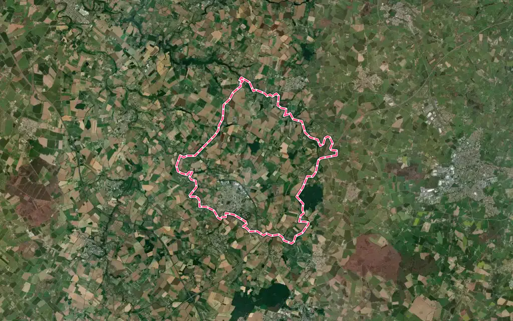 Vue satellite de Saint-Fulgent avec ses contours administratifs