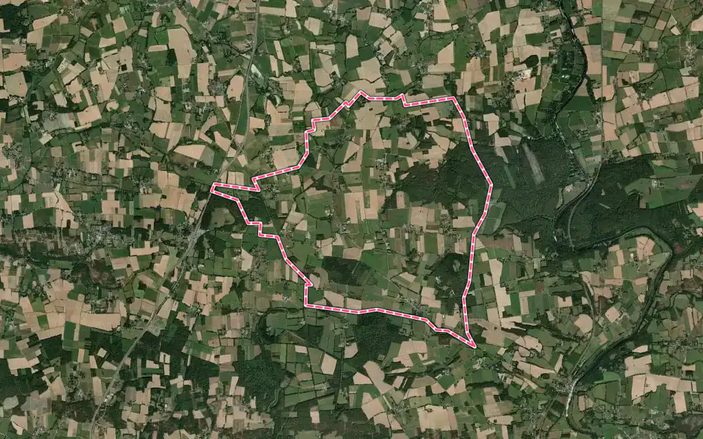 Vue satellite de Saint-Ganton avec ses contours administratifs