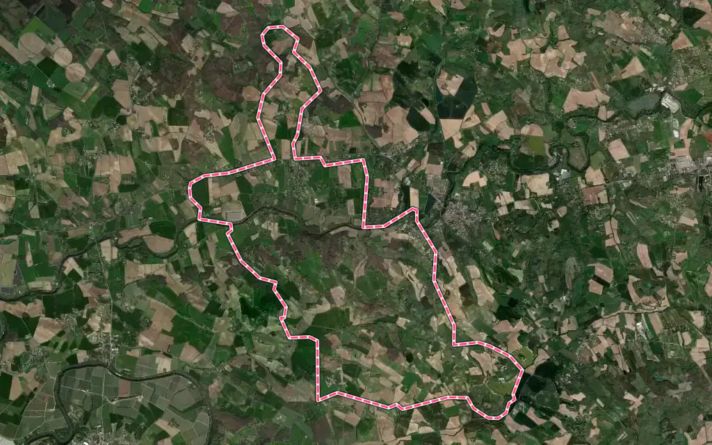 Vue satellite de Saint-Gauzens avec ses contours administratifs