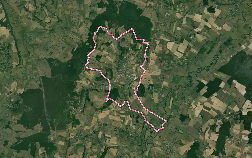 Vue satellite de Saint-Gengoux-le-National avec ses contours administratifs