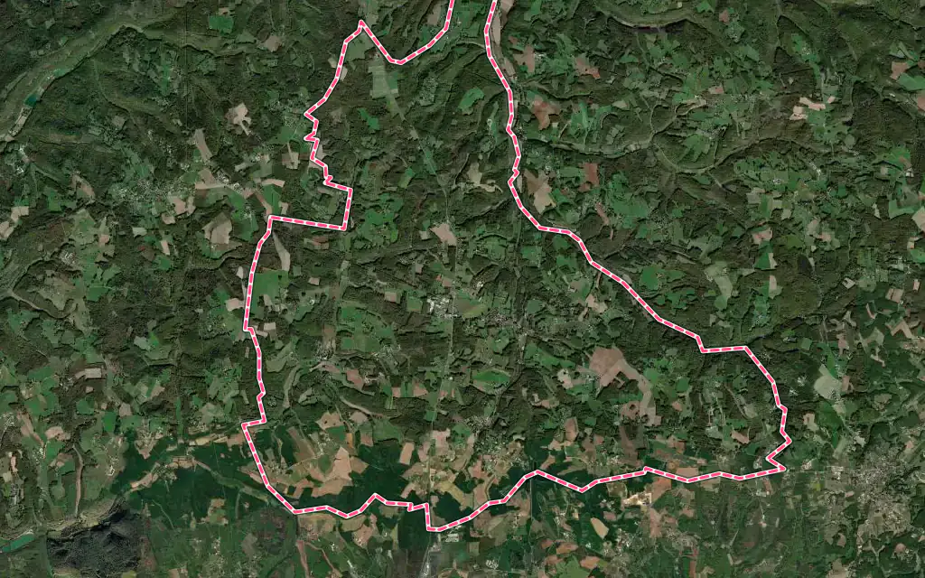 Vue satellite de Saint-Geniès avec ses contours administratifs