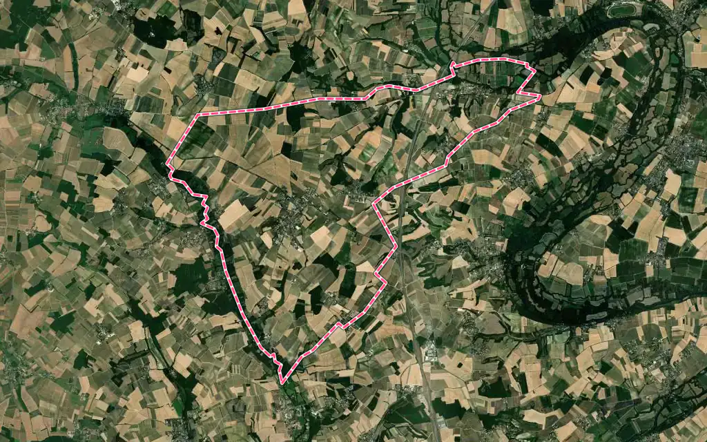 Vue satellite de Saint-Genis-d'Hiersac avec ses contours administratifs