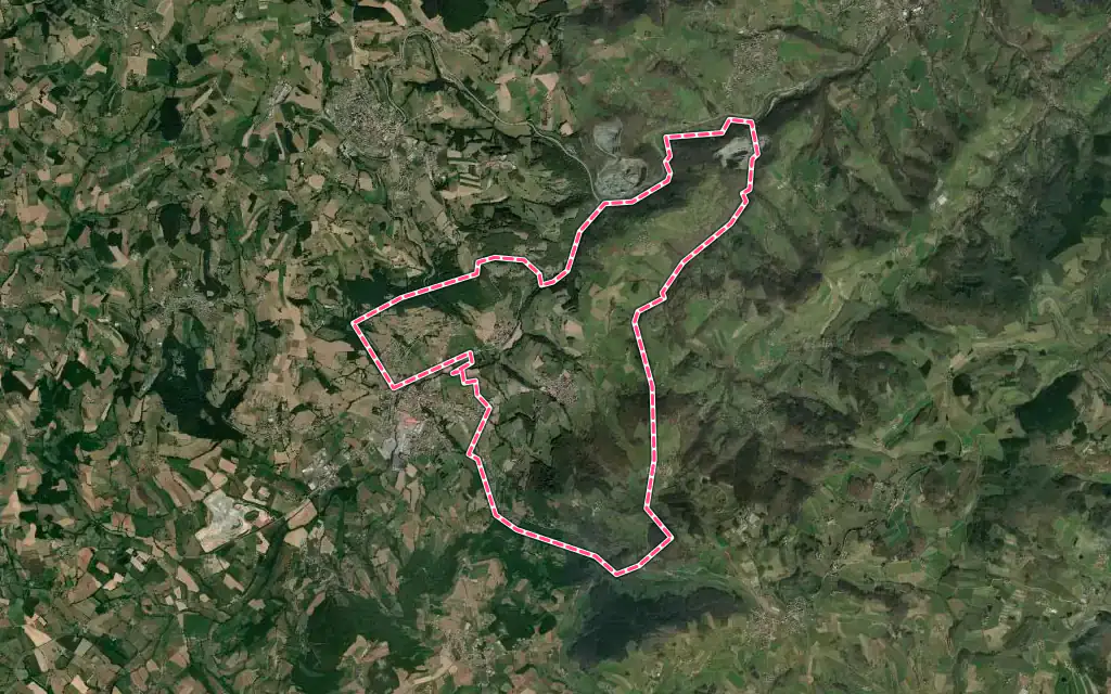 Vue satellite de Saint-Genis-l'Argentière avec ses contours administratifs