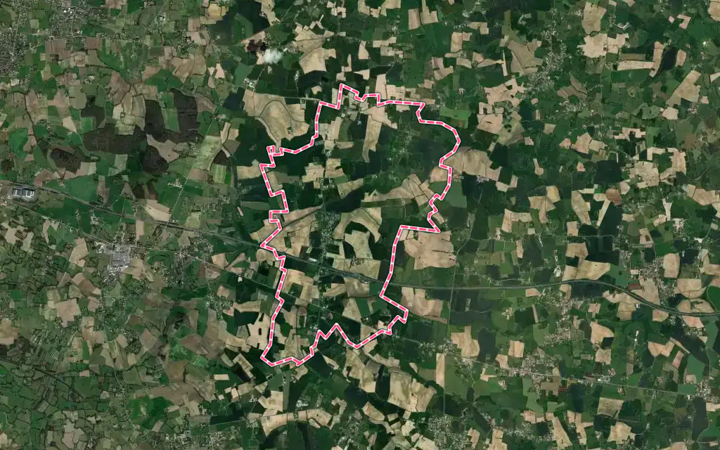 Vue satellite de Saint-Genis-sur-Menthon avec ses contours administratifs