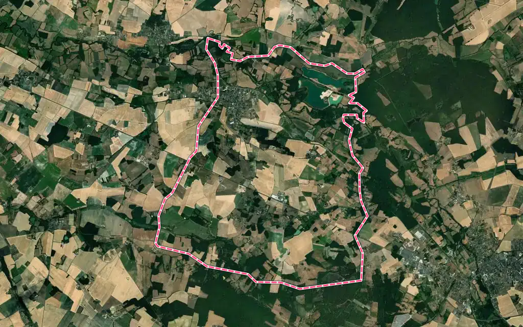 Vue satellite de Saint-Genou avec ses contours administratifs