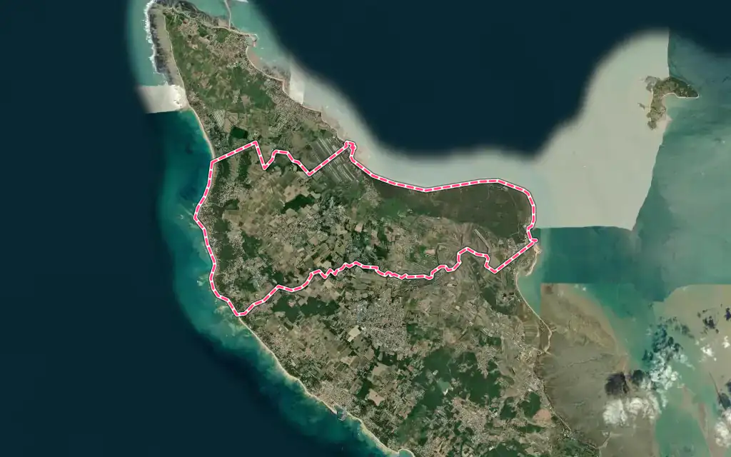 Vue satellite de Saint-Georges-d'Oléron avec ses contours administratifs